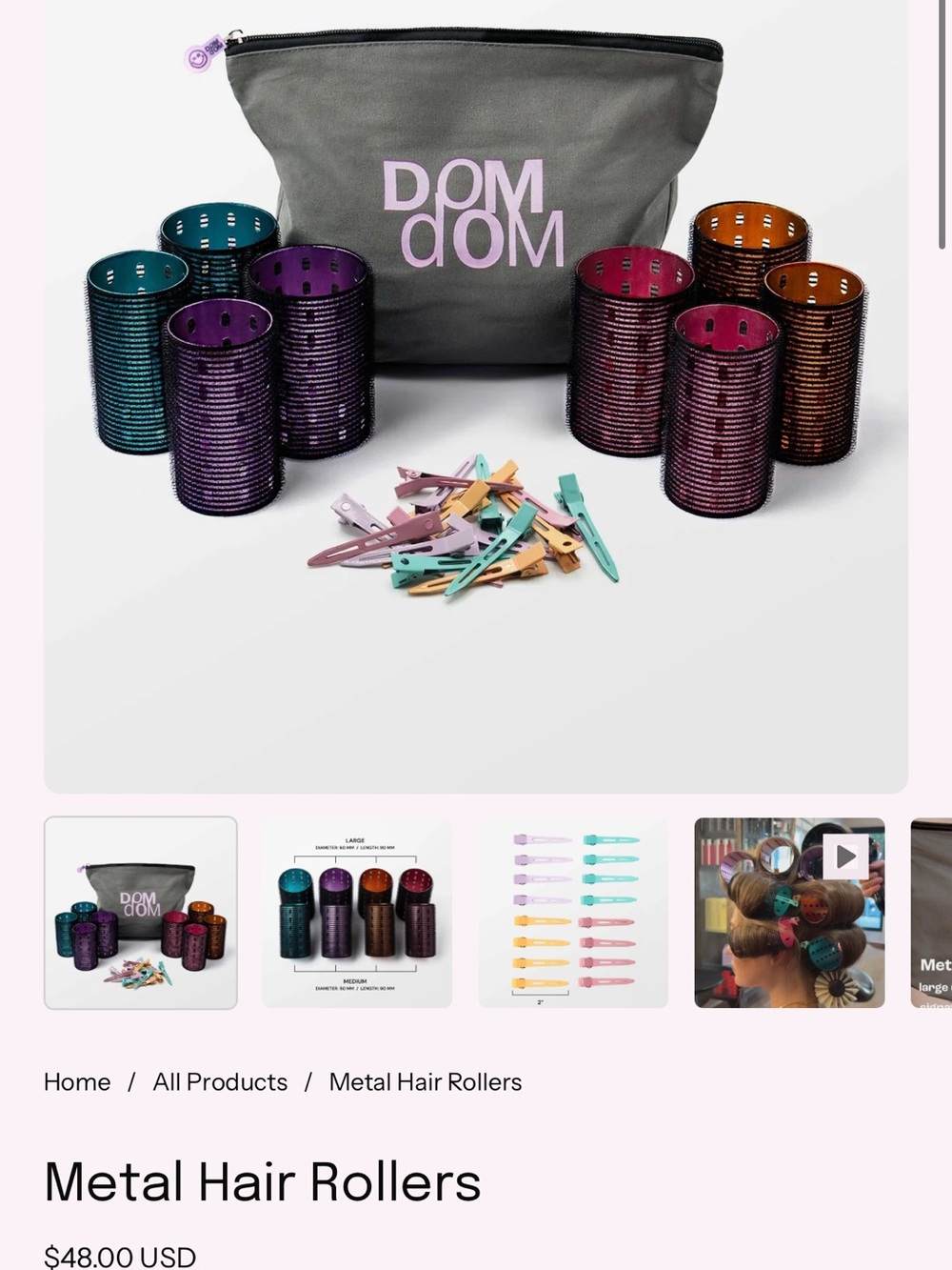 Dom Dom medium Metal Hair Rollers - Multicolor Set